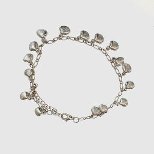 Vintage Silver Clamshell Charm Bracelet